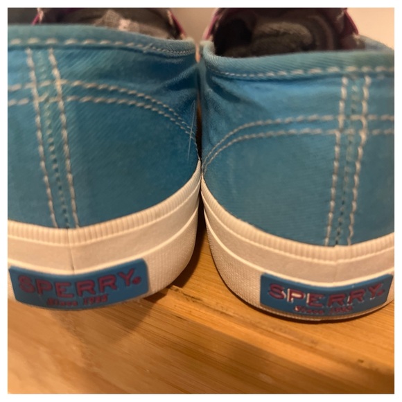 Women’s Sperry Topsider Canvas Seaside Dip Dye Purple Blue Size 8M - Picture 2 of 5